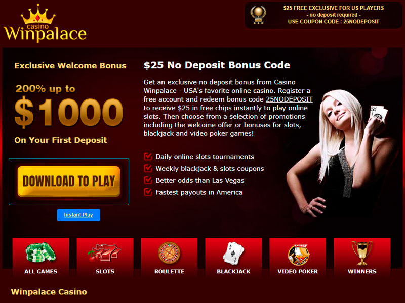 Winpalace Casino No Deposit Bonus Codes 2014