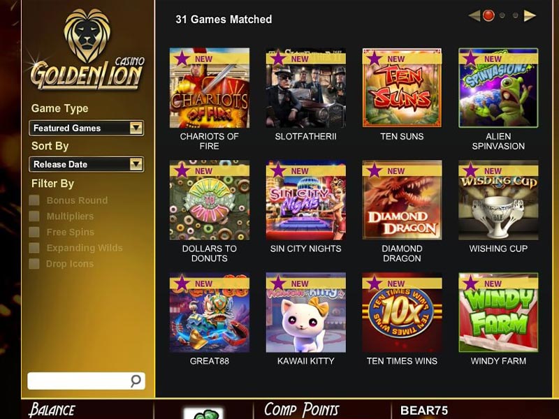 Golden Lion Casino No Deposit Bonus Codes and Full Review