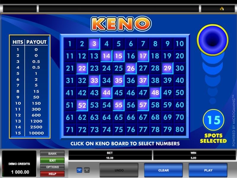 Keno Online in US Casinos